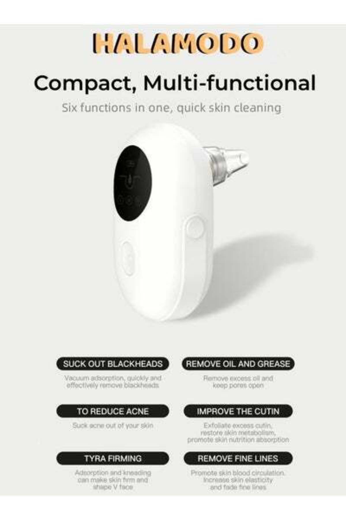 HALAMODO-Portable Vacuum Blackhead Removal Instrument Facial Cleaning Instrument 5