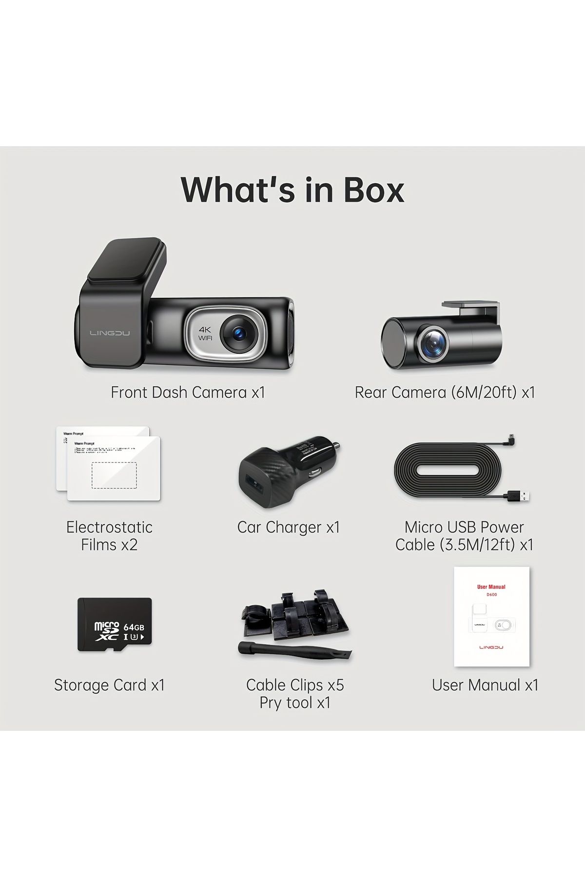 ROCKCAMEL-D600 4K UHD Driving Recorder, Built-In WiFi, Supports GPS High-Precision Positioning Function 6