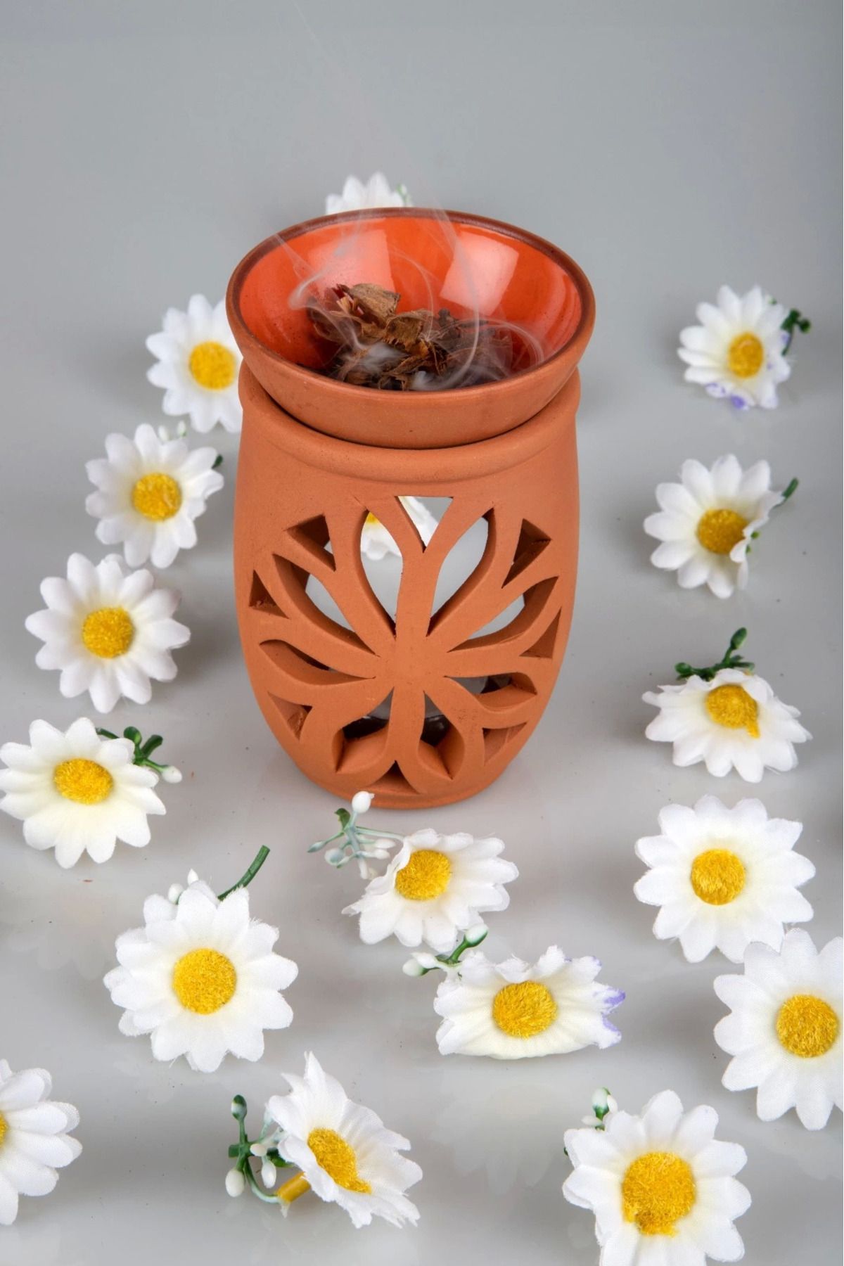 hayalimsah Lotus Çiçeği El Yapımı Çömlek Buhurdanlık Tütsülük (336336)