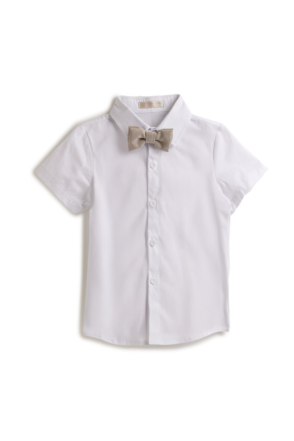 Victor and Jane-Neutral/Beige Waistcoat And Short Set With Shirt And Bow Tie 6