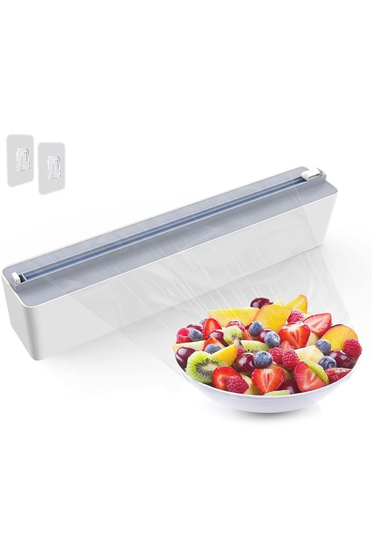fulina-Foil Plastic Wrap Dispenser,with Slide Cutter and Magnetic Bottom,Adjustable Refillable,for Home Use 1