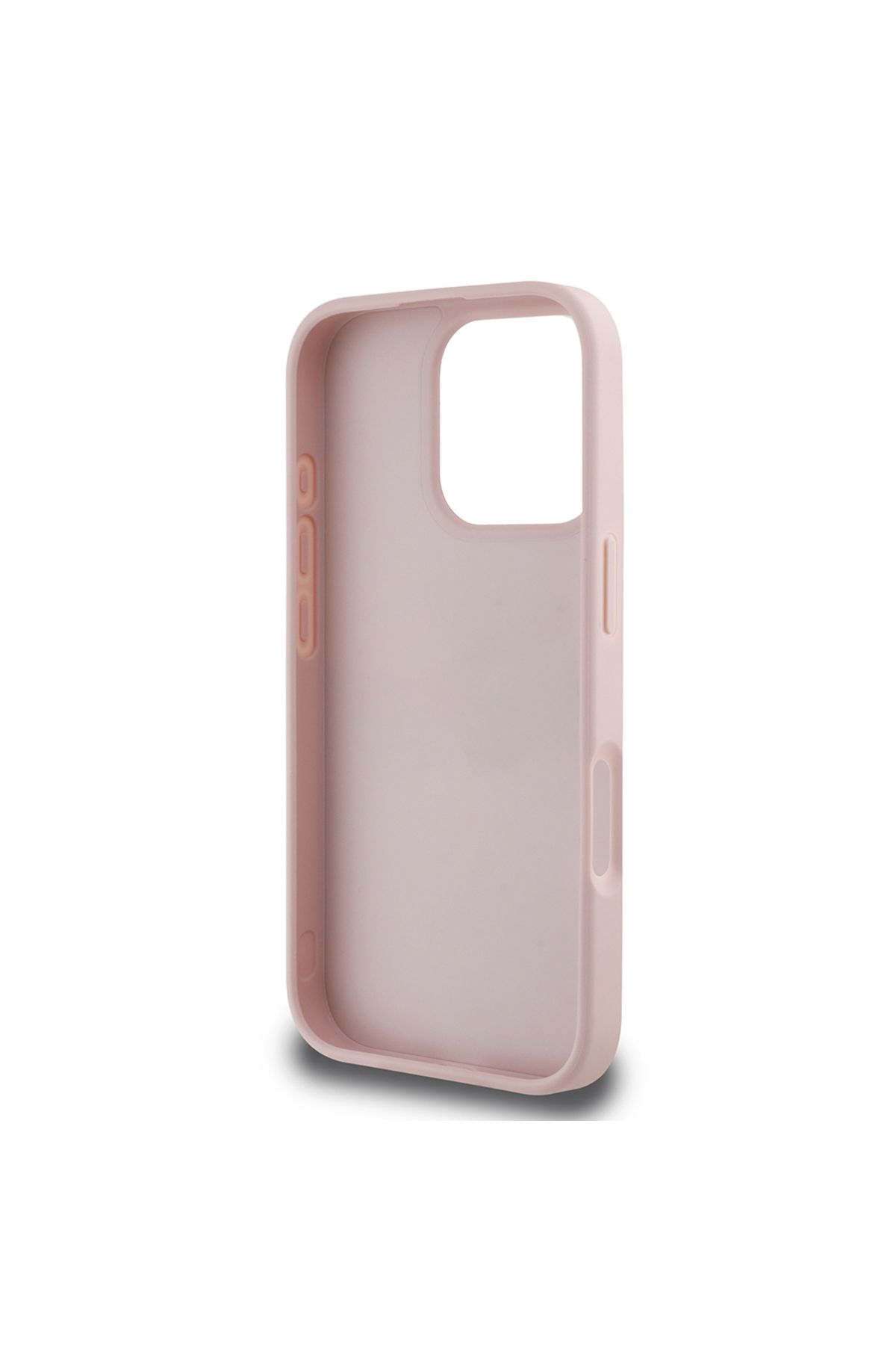 کاور و قاب آیفون 16 PRO CASE GUESS دارای مجوز گل رز سفید طرح دار 4G فلزی بزرگ با صورتی Guess