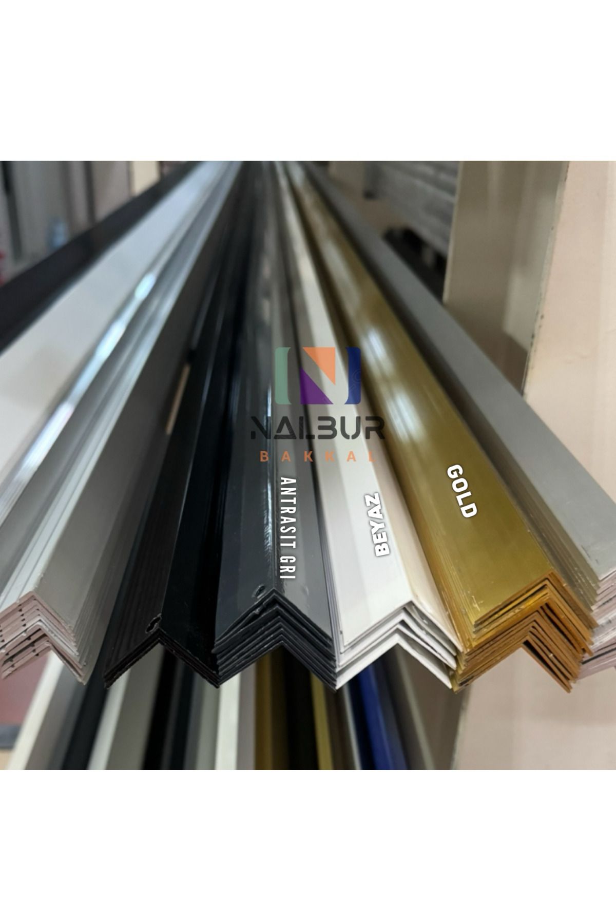 Nalbur Bakkal Alüminyum L Köşe Profil 3cm x 3cm Gold sarı 1mt 100cm Köşe profil