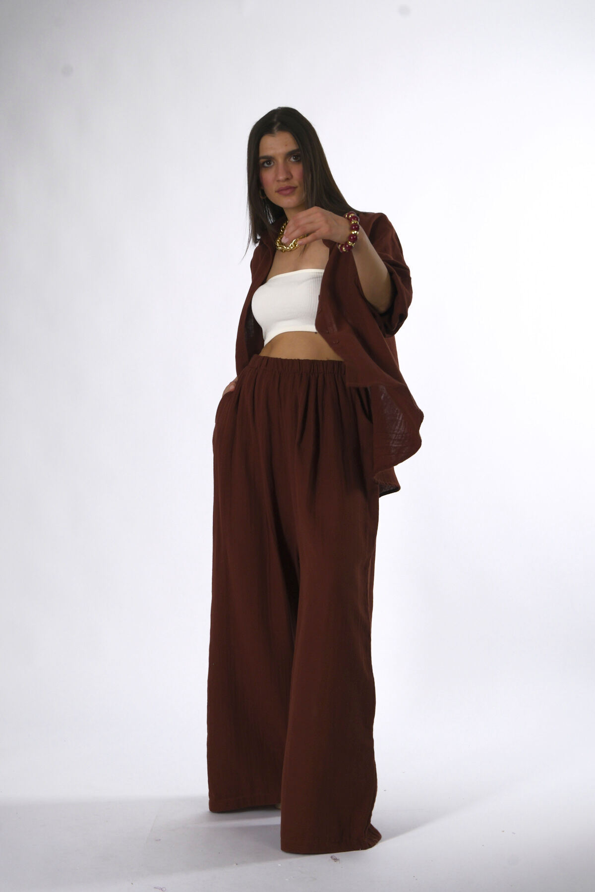 ABBRA-Women's 100% Cotton Soft Textured Suit 5