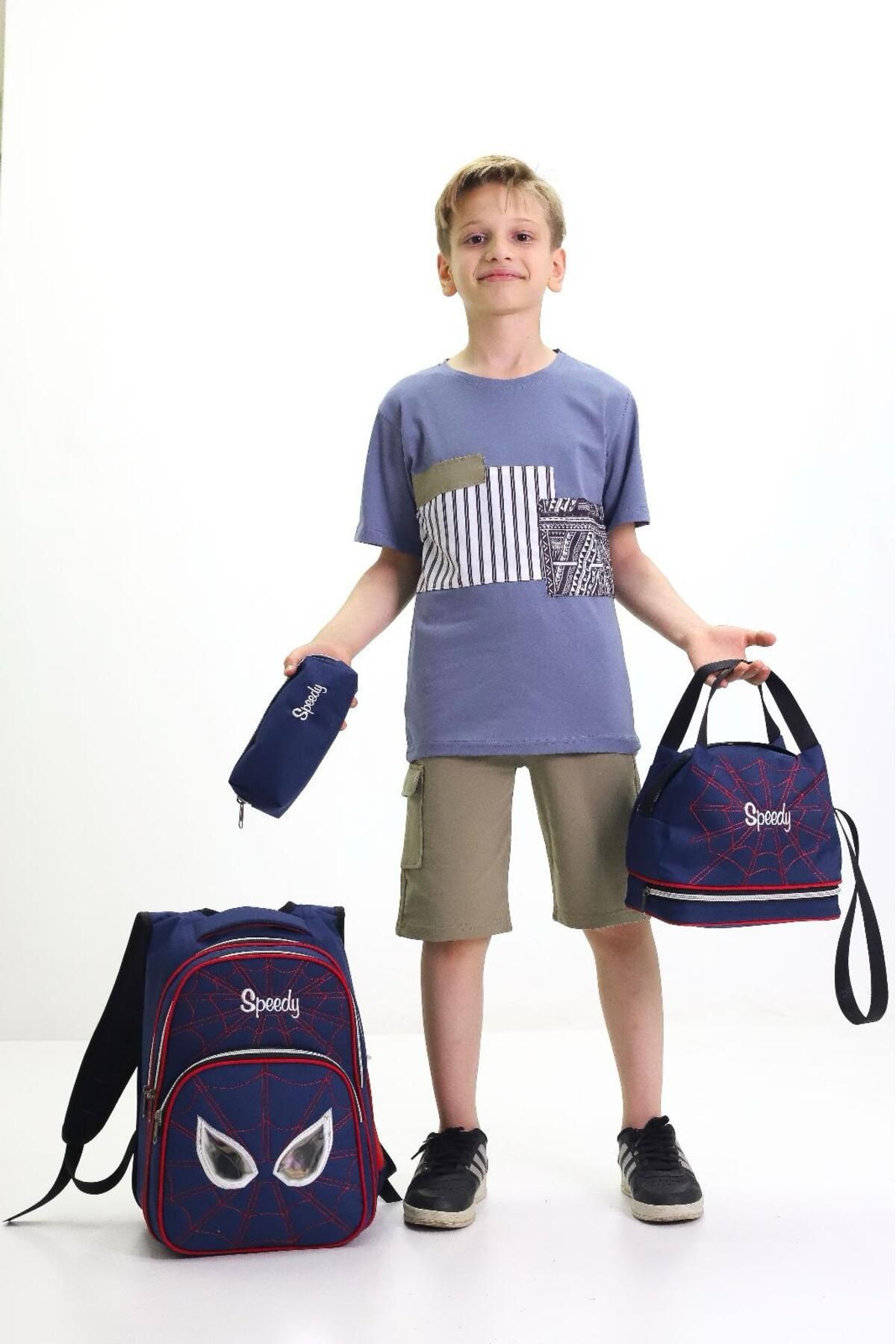 LOOP DESIGN Set De 3 Genți De Școală Cu Geantă Termică Masculin - One Size