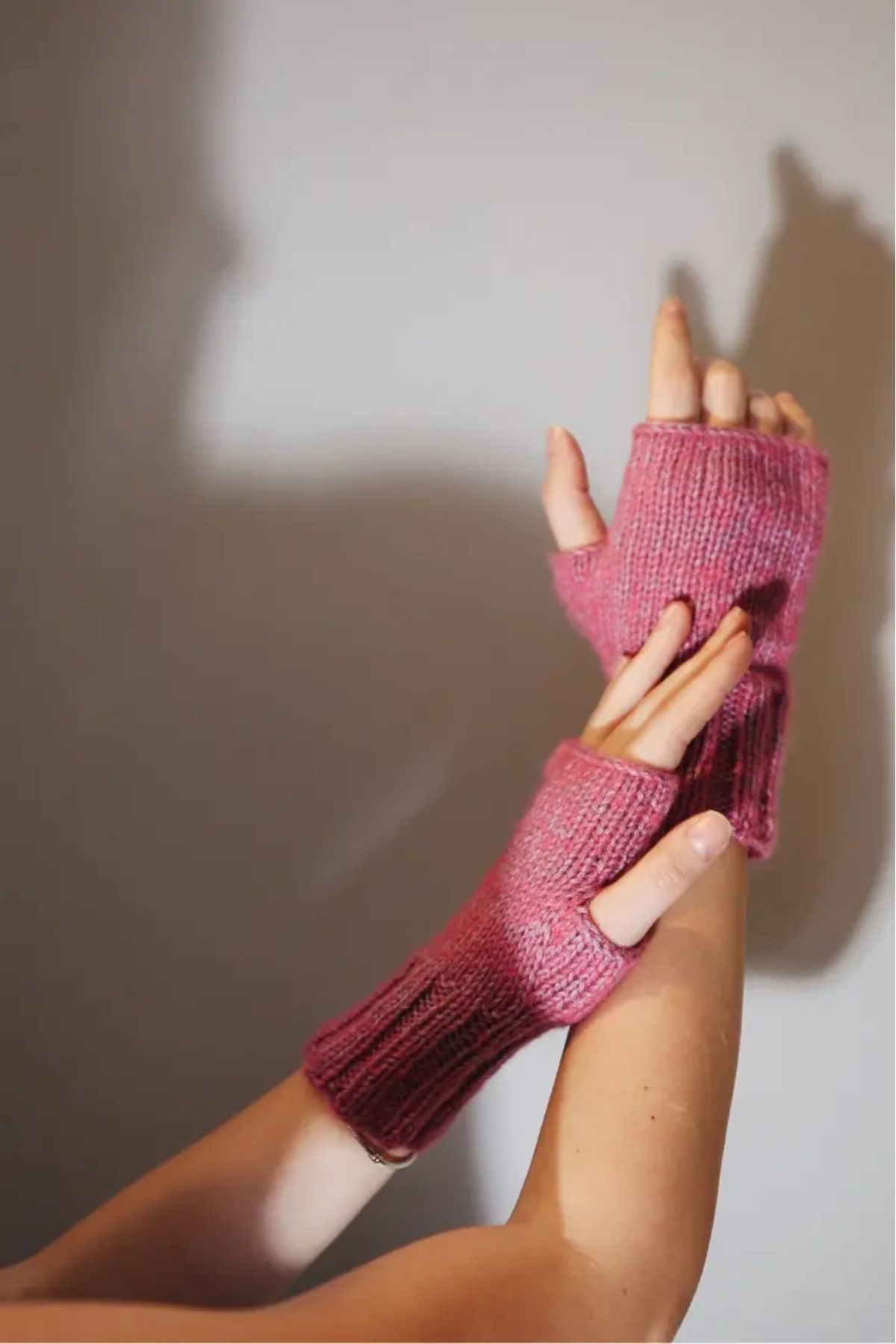 Talinhandmade El Örgüsü Eldiven - Koyu Kahverengi