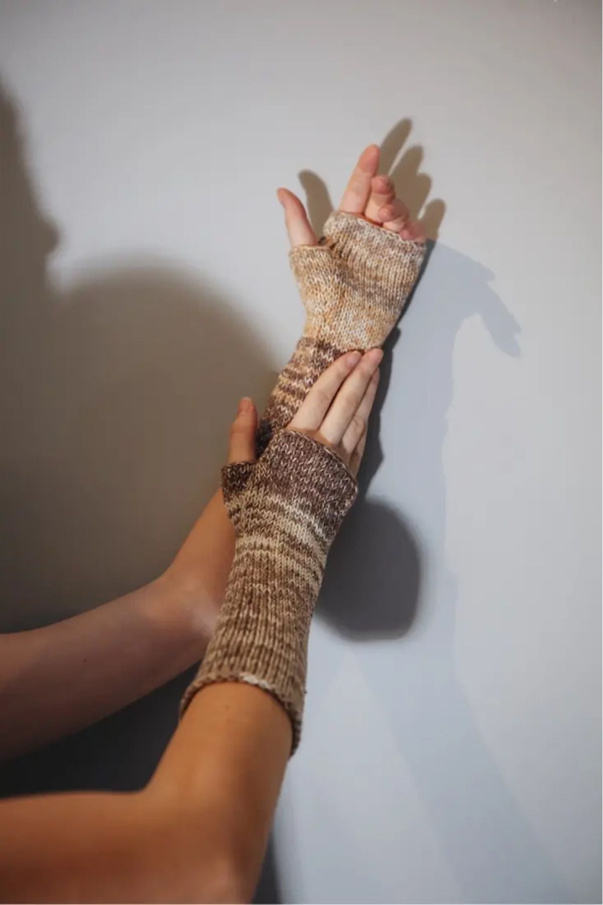 Talinhandmade El Örgüsü Eldiven - Kahverengi