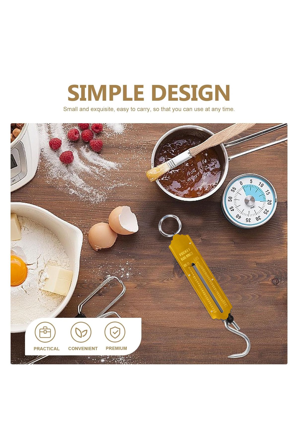 DEFAONS-Pocket Balance Spring Scale Portable Hanging Weighing Scale with Hook 50Kg 112LBS Capacity D 5