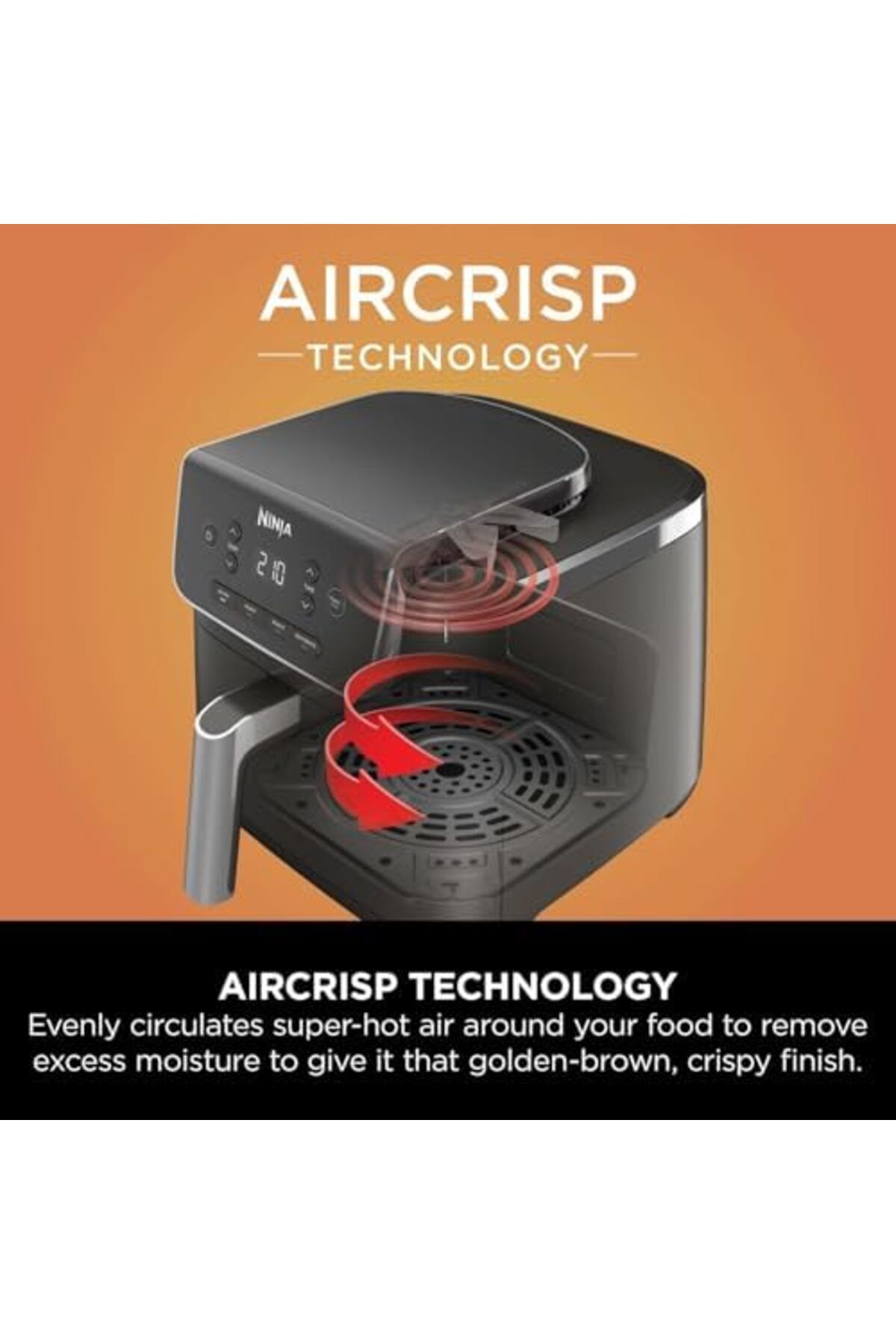 NINJA-Air Fryer PRO 4.7L, Single Drawer, 4-in-1, Air Fry, Roast, Reheat, Dehydrate, Cooks 1-2Portion 7