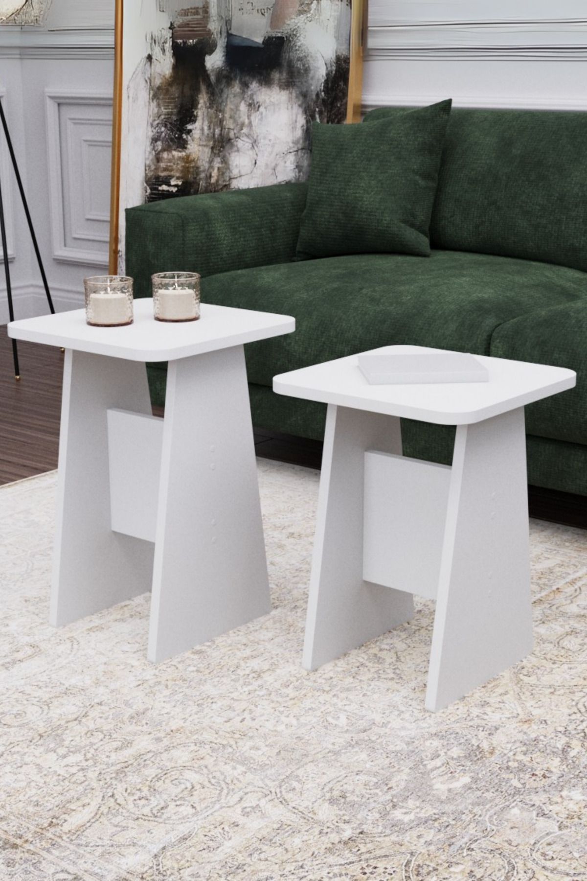 Limnizza H Sehpa 2'li Set | Koltuk Yanı Sehpa | Zigon Sehpa Takımı | Yan Sehpa | Modern Orta Sehpa Modeli