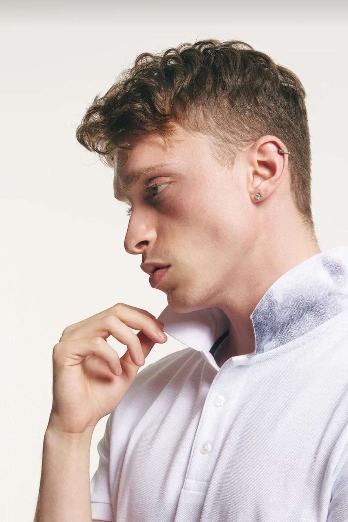 CassidoShoes-White Button Collar Detailed Men's Polo T-Shirt 6
