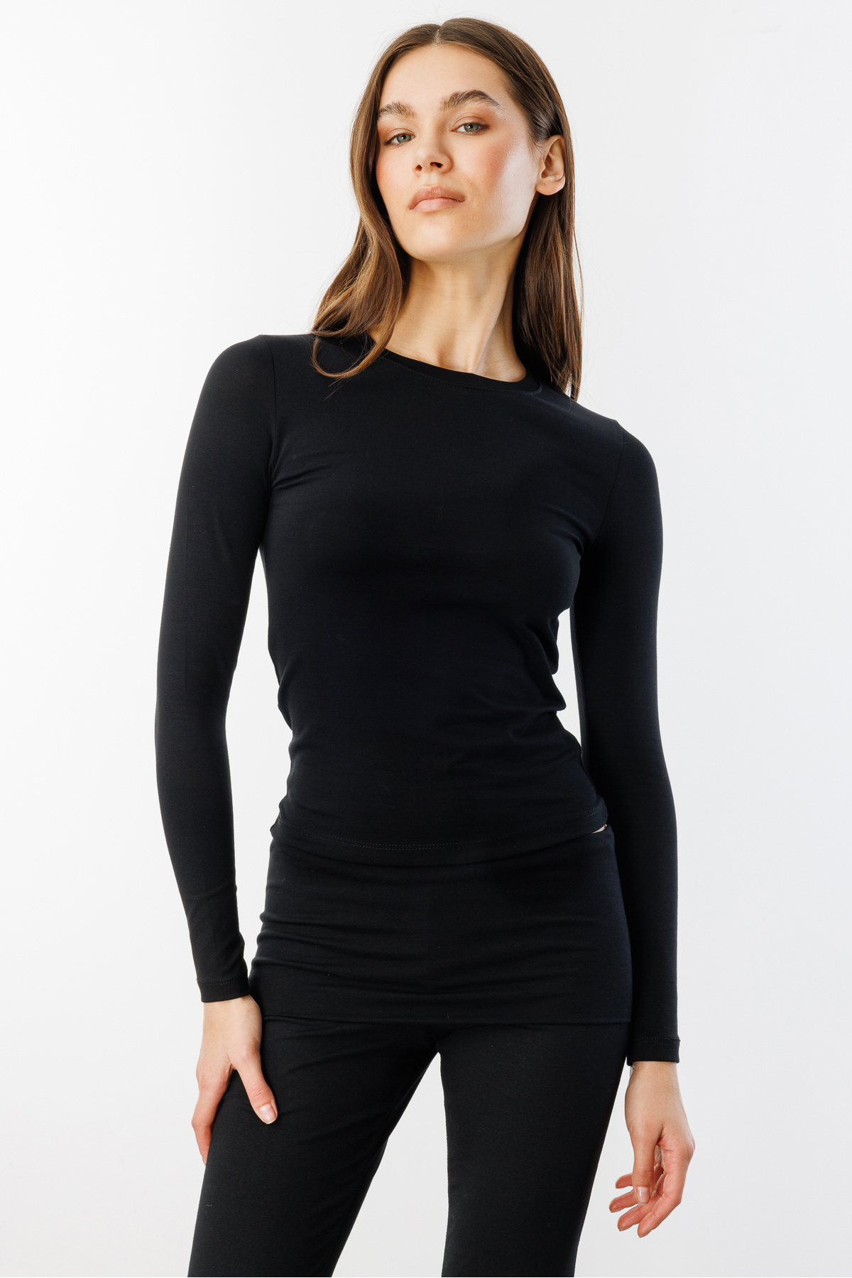 GENIUS STORE-Long Sleeve Short Women's Blouse Long Fitted Longsleeve-Bluez 3