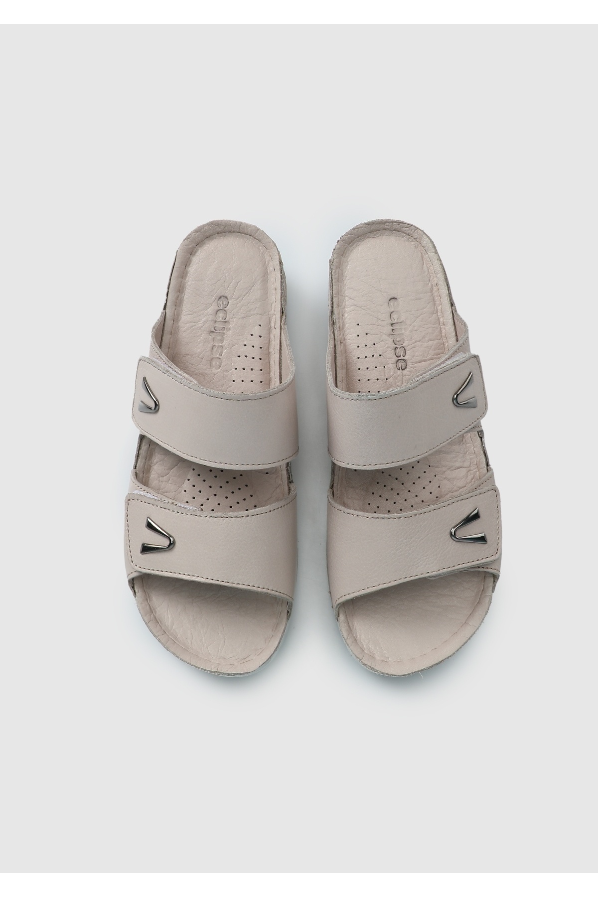 Eclipse-Beige Leather Women's Slippers 4