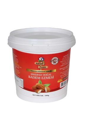 adressfindik Şekersiz Doğal Badem Ezmesi 1 Kg