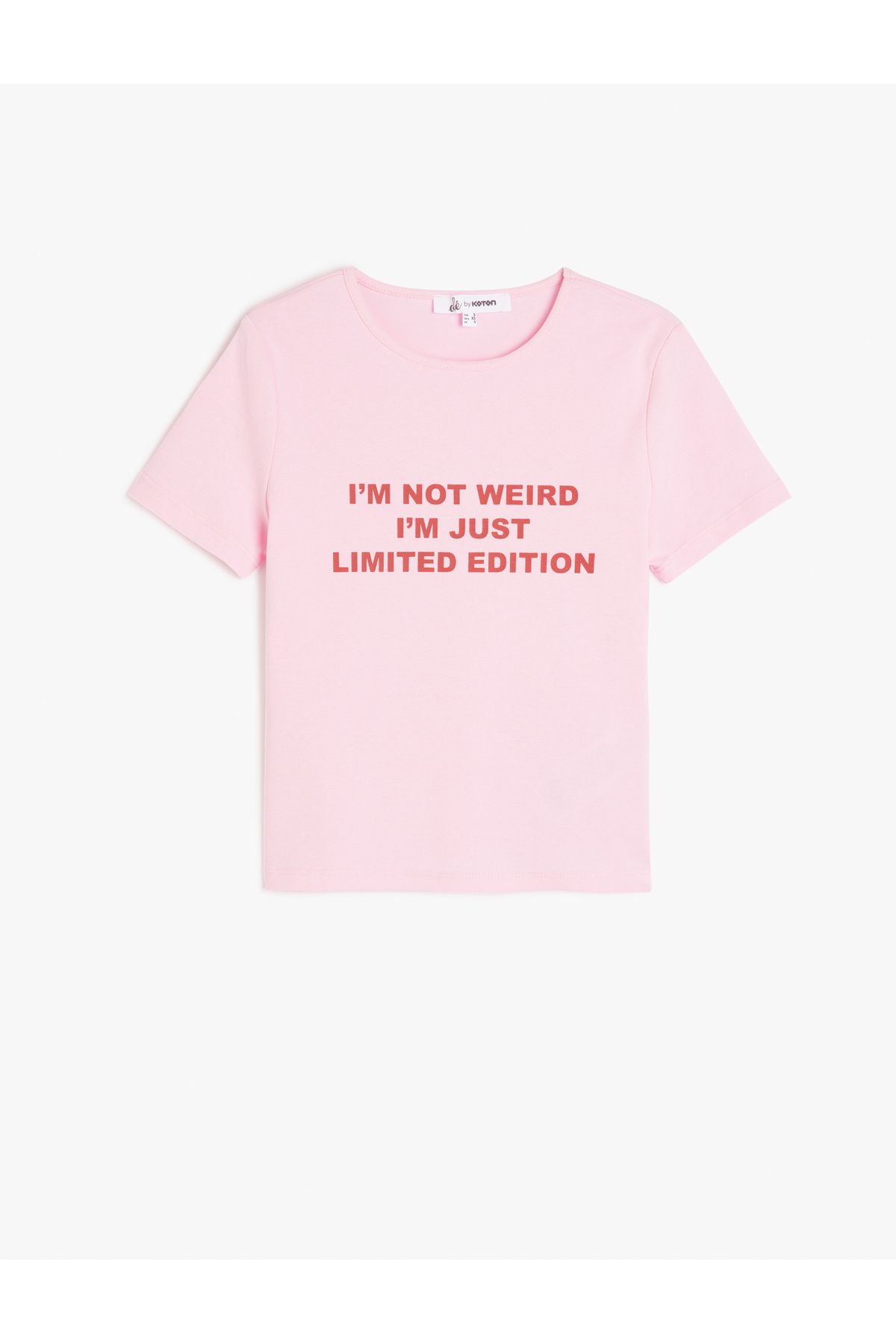 Koton Yeni Sezon Slogan Baskılı Kısa Kollu Slim Fit Bisiklet Yaka Tişört
