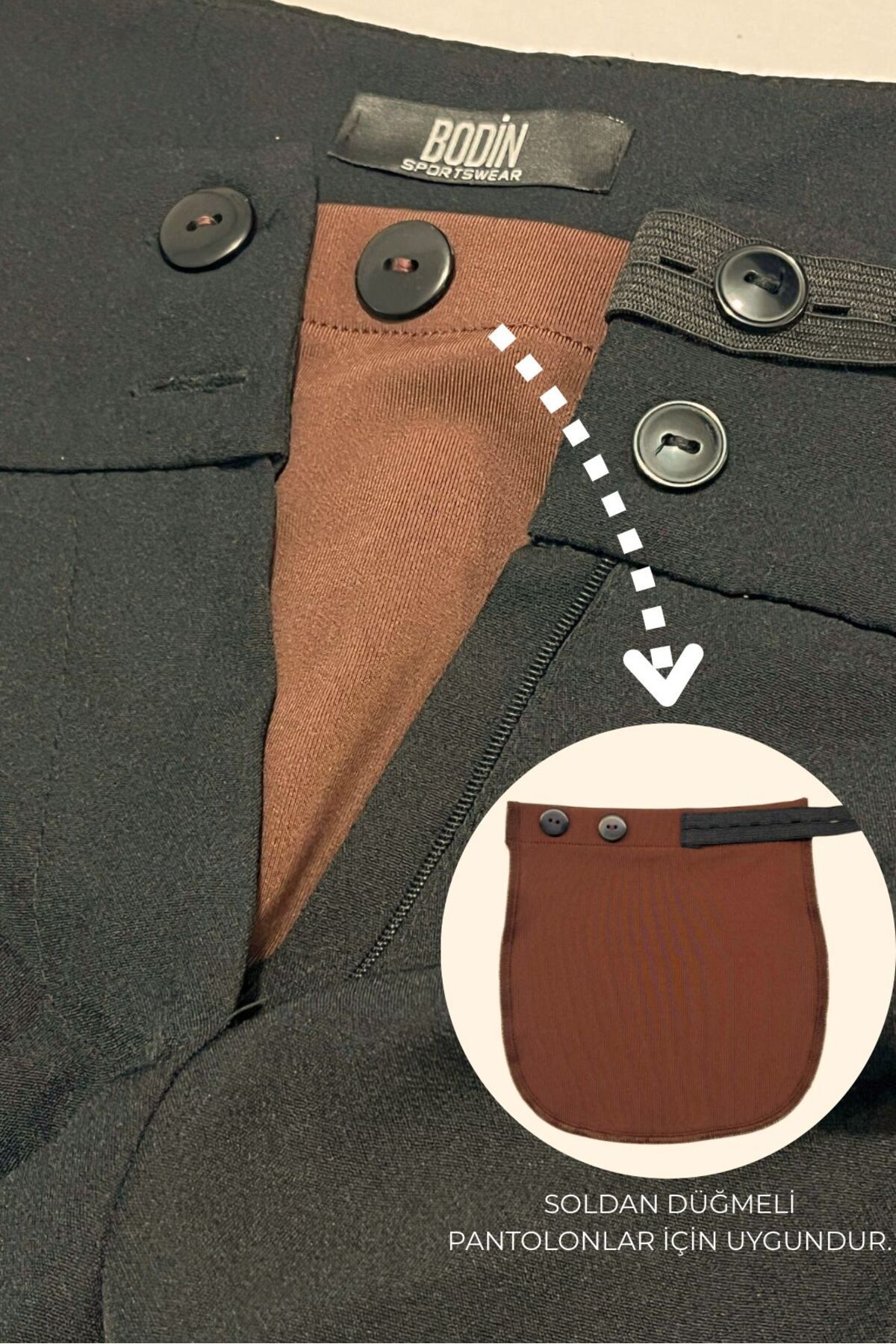 bodin Pantaloni De Maternitate Extensor De Talie - Extensor De Pantaloni Pentru Femei Compatibil Cu Nasturi Din Stânga Femeie - 0