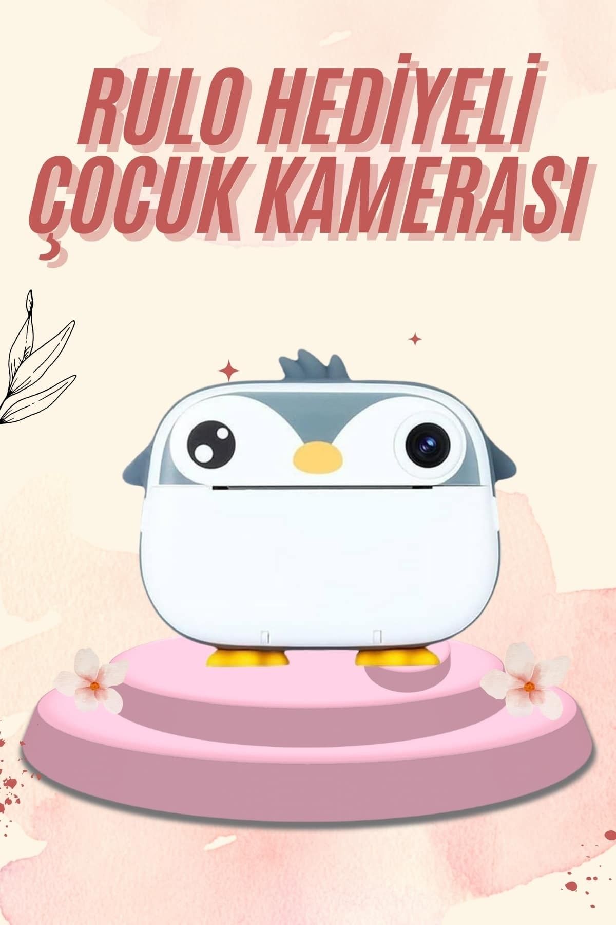 teknodayım Dijital HD Video Kamera Çocuk Fotoğraf Makinesi Anlık Termal Rulo