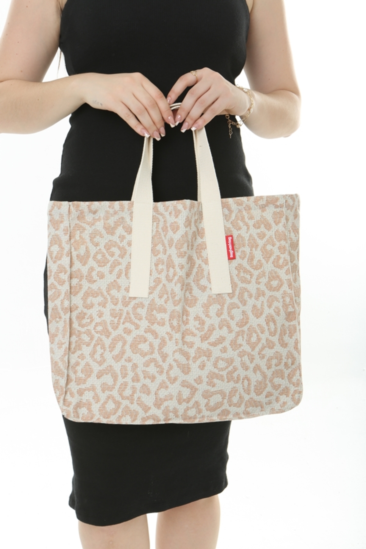 Baghashtag  Leopar İşlemeli Baskılı Bez Çanta - Görsel 6