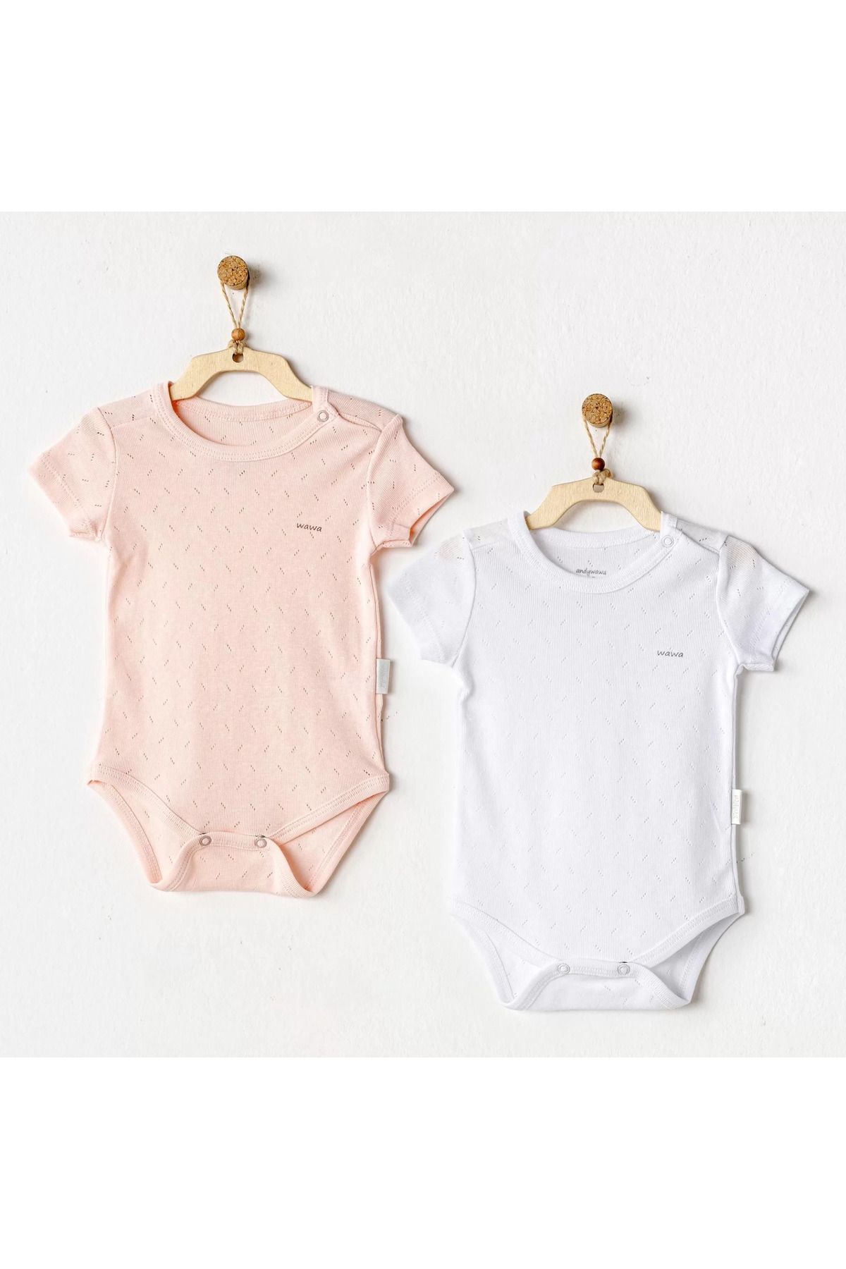 RUBY BOUTİQUE Andywawa Ac25554 Sleeve Jacquard 2'li Basic Body Pink White
