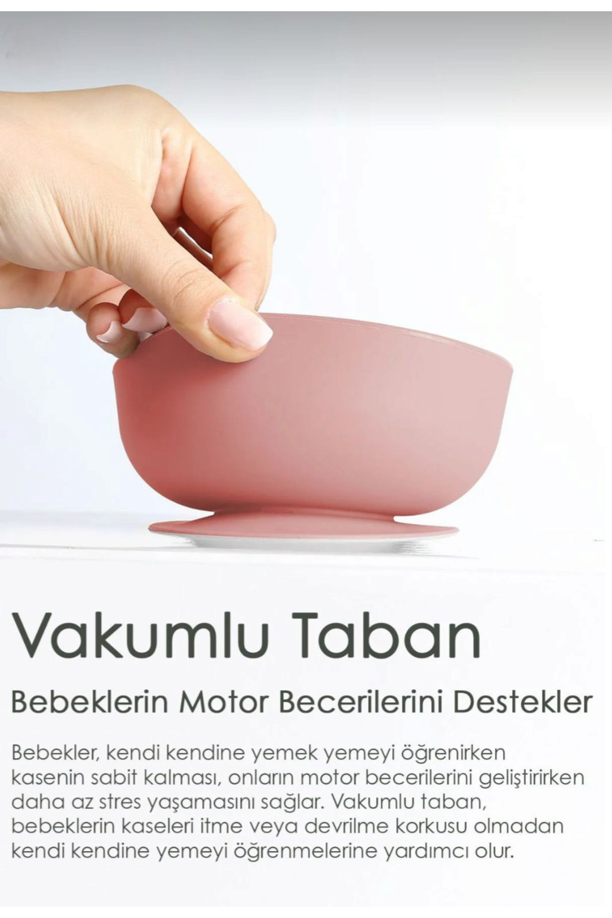 Baby Bebek kapaklı mama kasesi ile kaşık-silikon vakumlu kase ve kaşığı fotoğrafı 3 (önizleme)