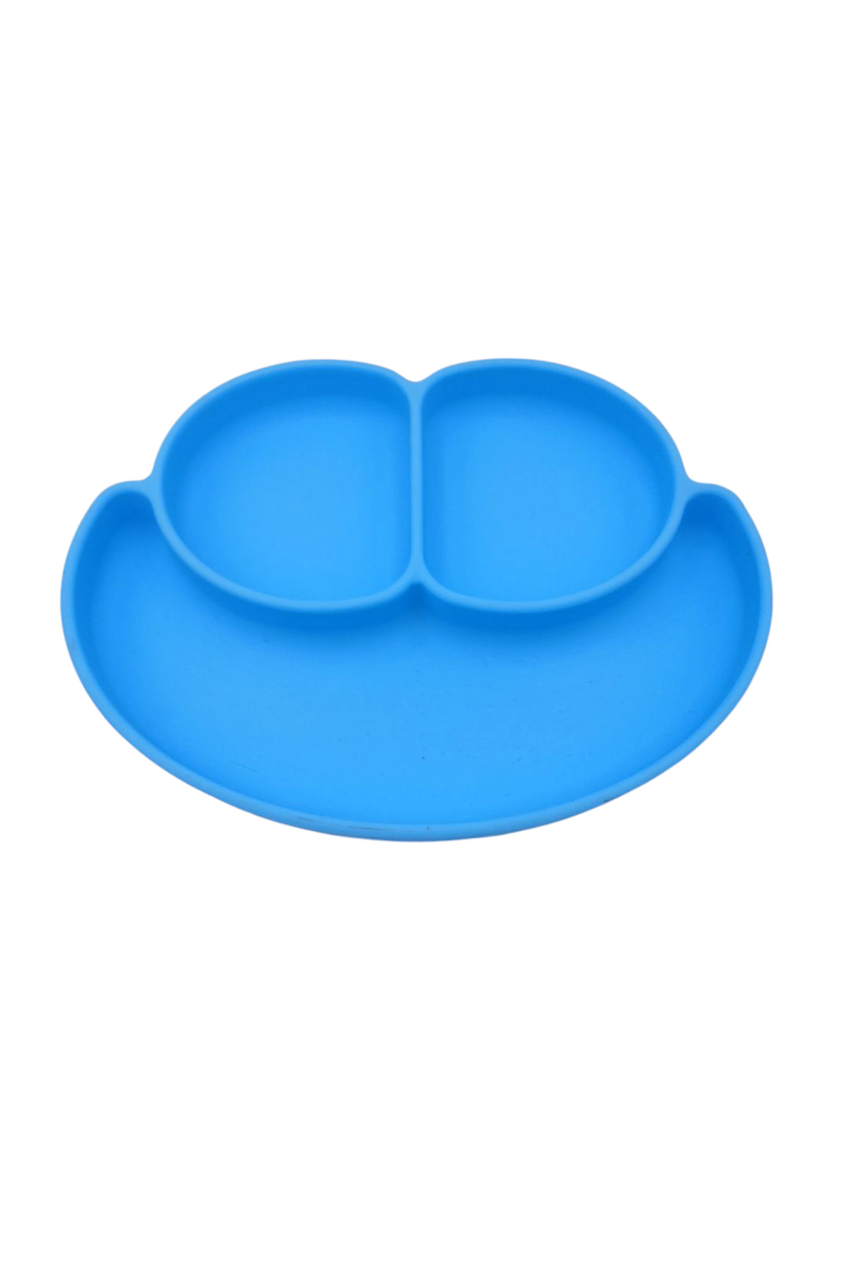 Baby Silikon Vakumlu Bölmeli Bebek Mavi Mama Tabağı fotoğrafı 3 (önizleme)