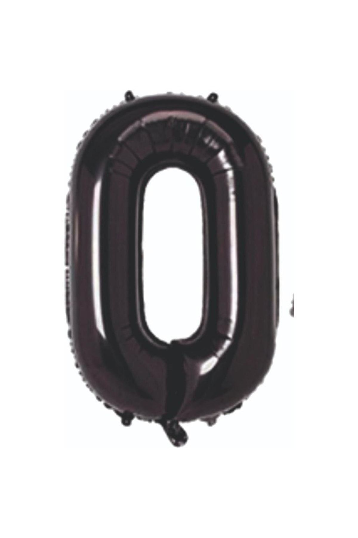 Zanzibar Folyo Balon 0 Rakamı Helyum Balon 76 Cm Siyah Renk - 0 Yaş Balonu - 0 Yaş Balon -0 Rakam Balon