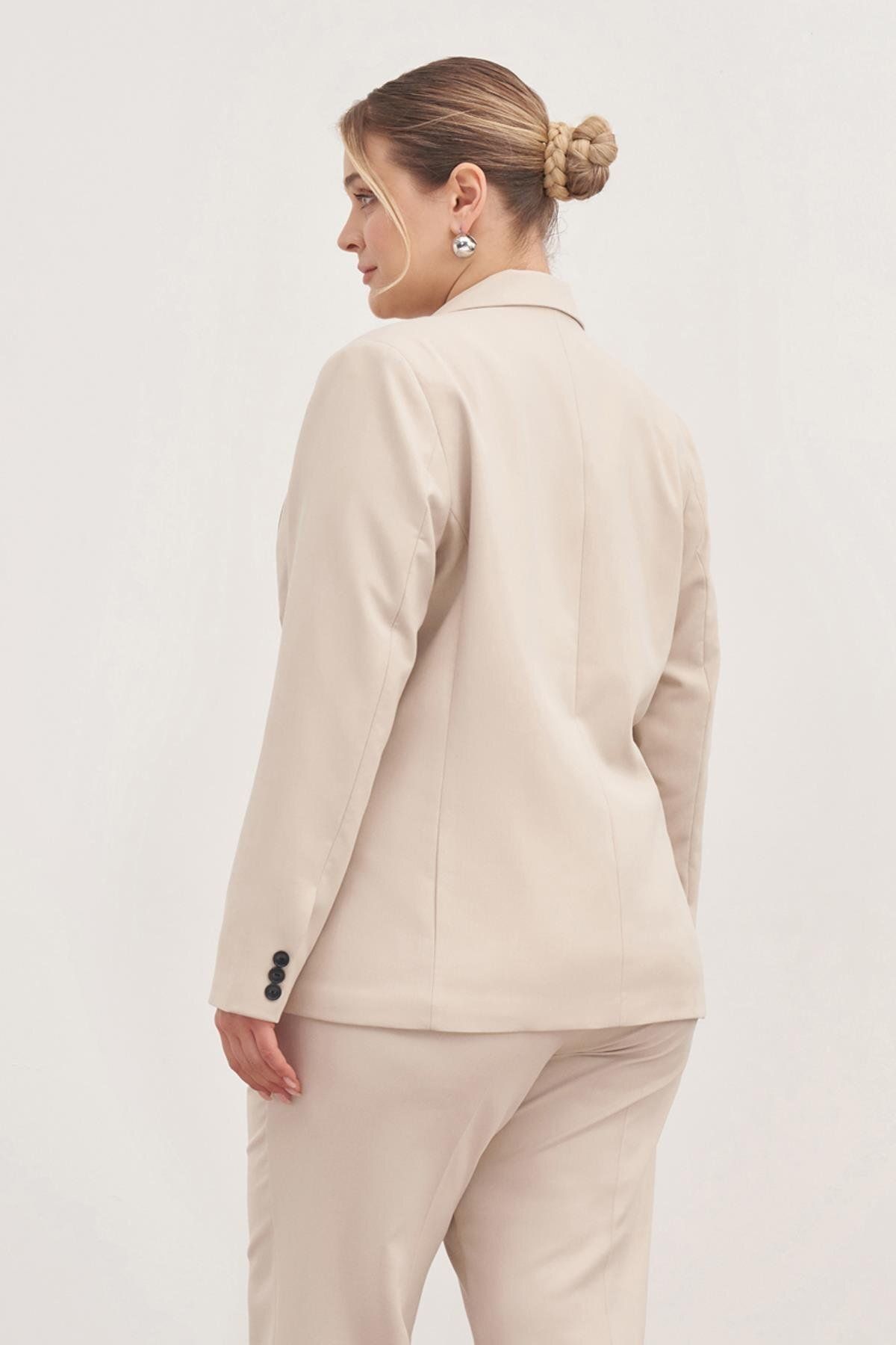 MYLİNE-Single Button Lined Blazer 7