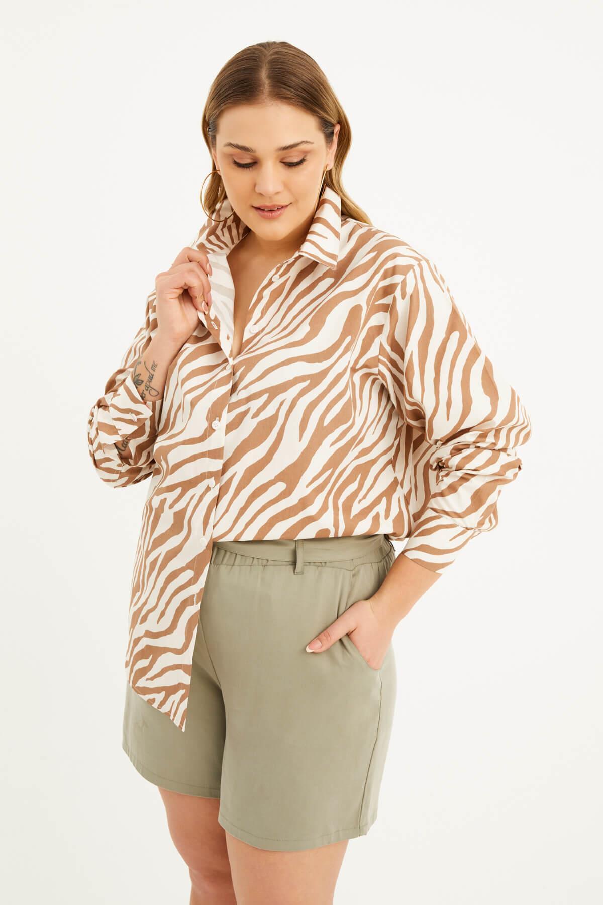 MYLİNE-Oversize Patterned Shirt 3