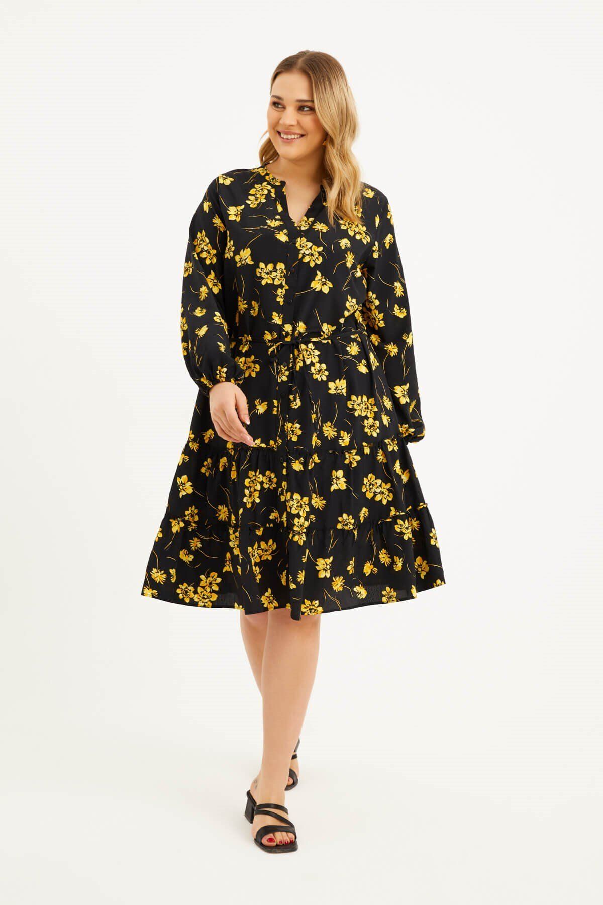 MYLİNE-Rochie cu curea cu volane 2