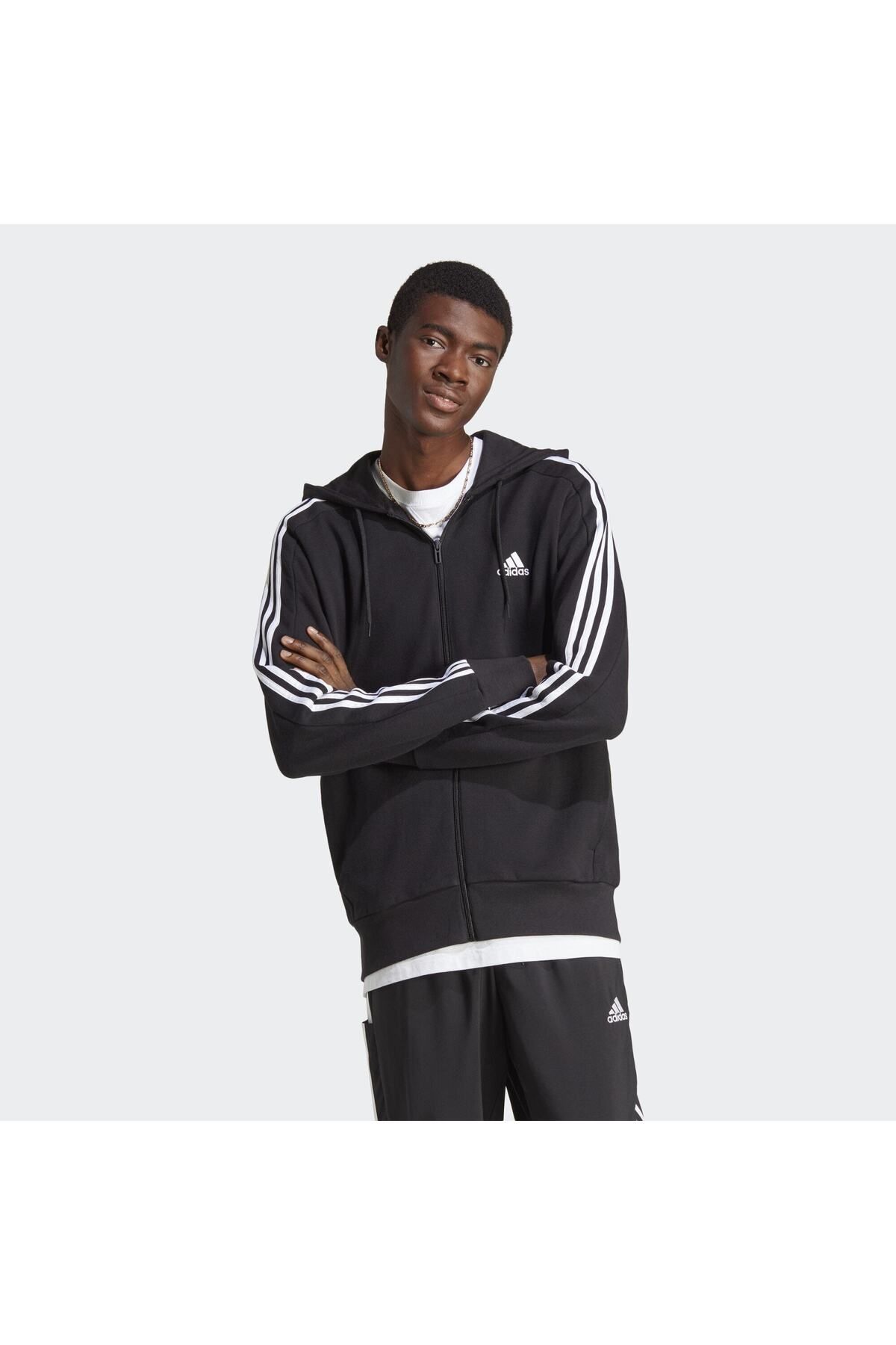 هودی سه راه راه زیپ کامل Essentials adidas