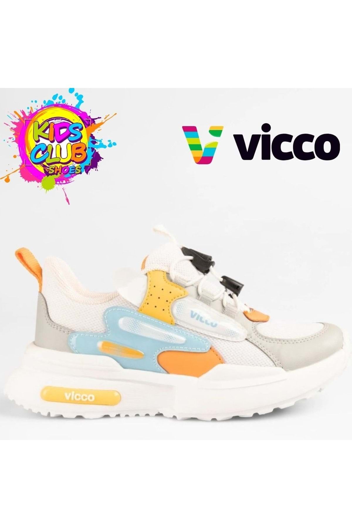 Kids Club Shoes Vicco Cecelia Akıllı Lastik Bağcık Ortopedik Çocuk Spor Ayakkabı BEYAZ