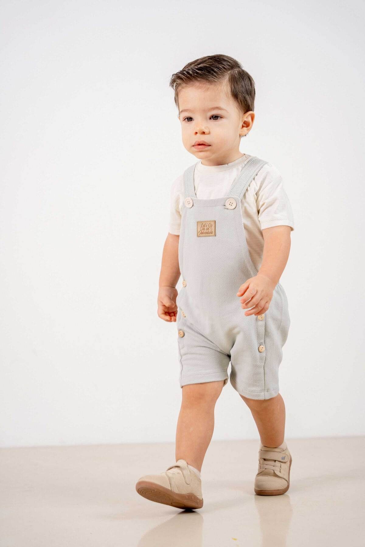 Bebek Çocuk Natural Pamuklu 2'li Tulum Takım Trend Moda Alt Üst Takım