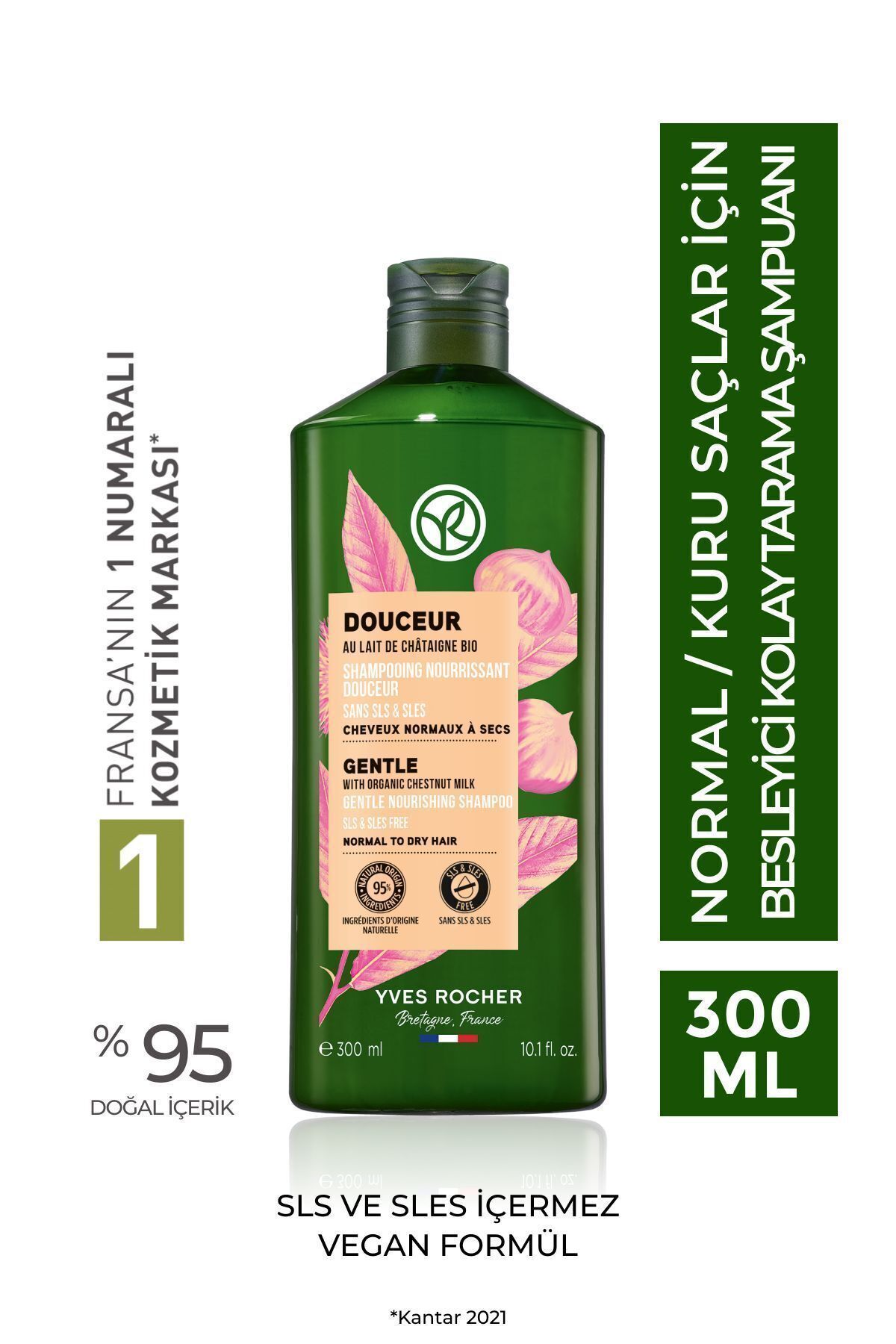 Yves Rocher Günlük Kullanıma Uygun Yoğun Nem Veren Besleyici Şampuan 300 ml