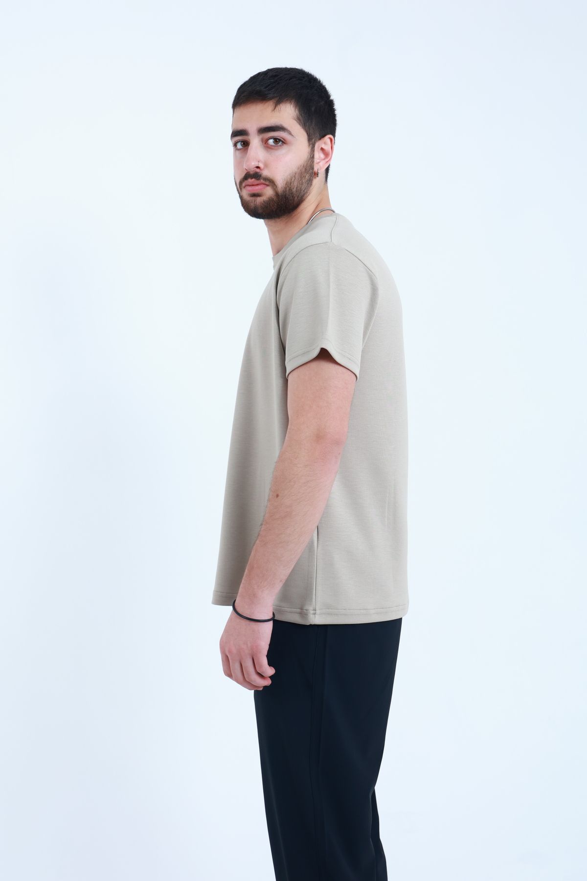 TKT-Tricou unisex din țesătură modal, potrivire regulată texturată și suprafață netedă din material textil 8