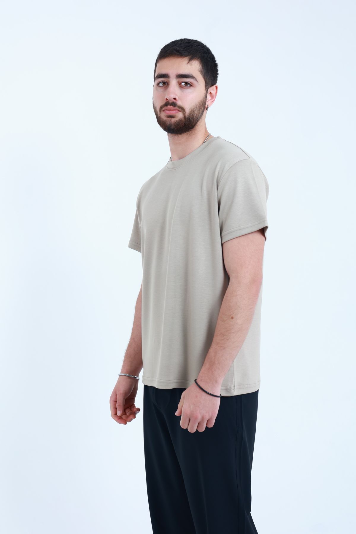 TKT-Tricou unisex din țesătură modal, potrivire regulată texturată și suprafață netedă din material textil 5