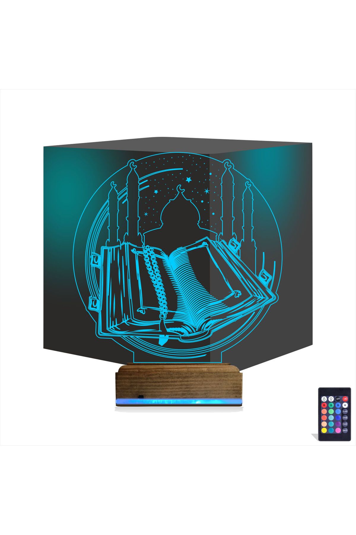 Kirppi 3d Lamba Kuran-ı Kerim Cami Masa Gece Lambası