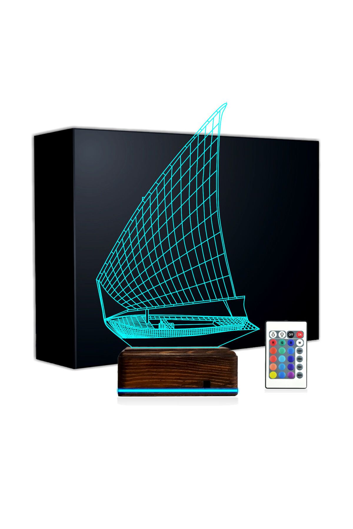 Kirppi 3d Lamba Yelkenli Gemi Kaptan Masa Gece Lambası