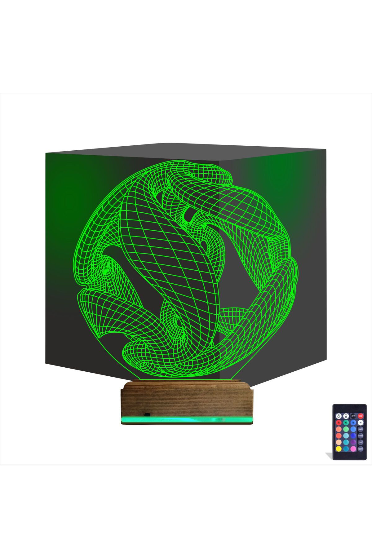 Kirppi 3d Lamba Geometrik Dekoratif V4 Masa Gece Lambası
