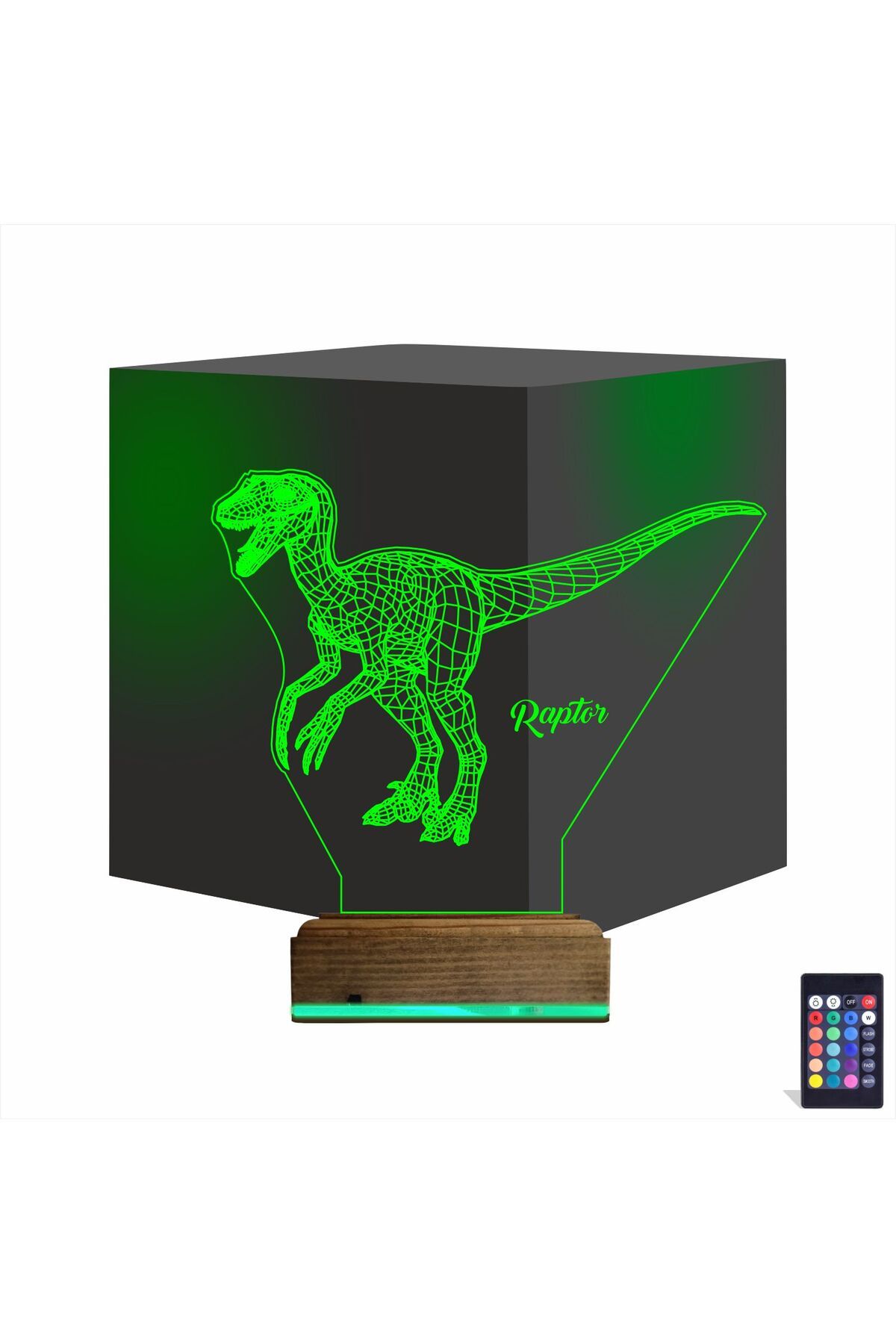 Kirppi 3d Lamba Dinozor Raptor Masa Gece Lambası