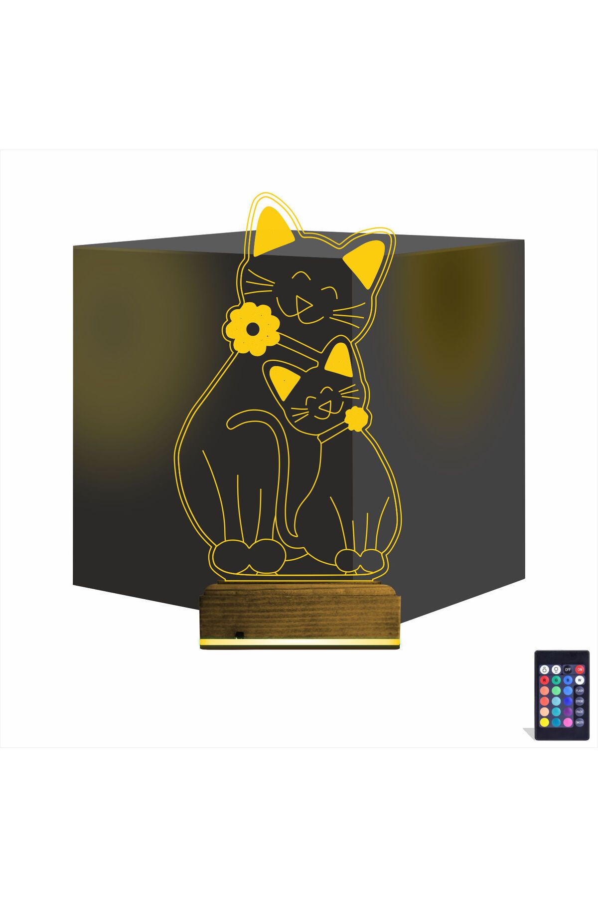 Kirppi 3d Lamba Sevimli Kedi Masa Gece Lambası