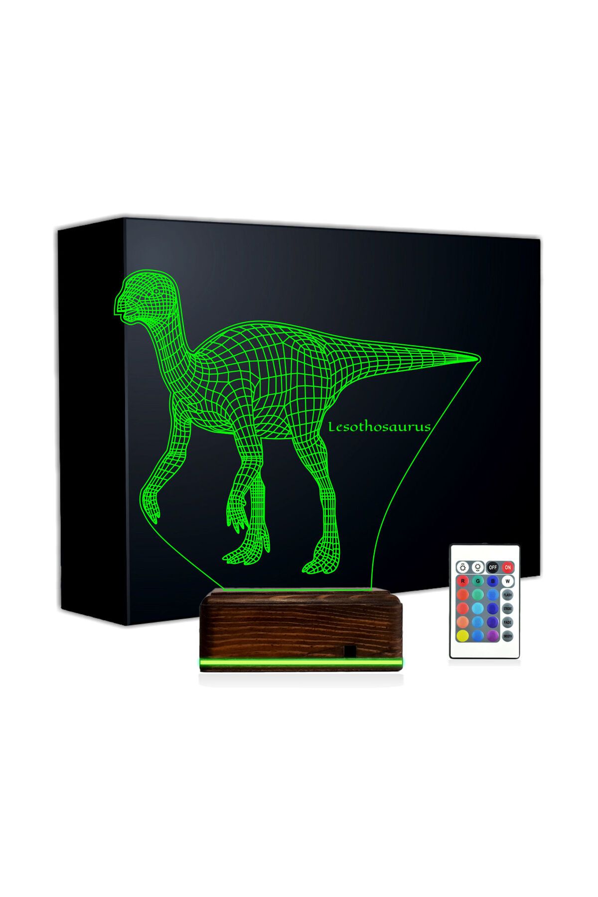 Kirppi 3d Lamba Dinozor Lesothosaurus Masa Gece Lambası