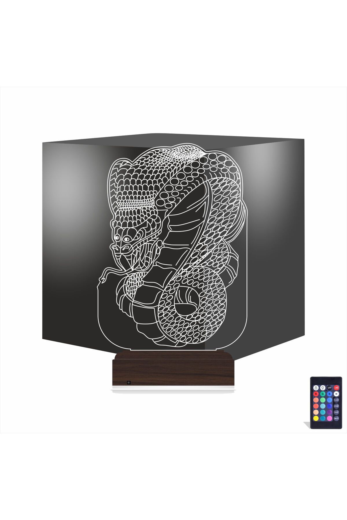 Kirppi 3d Lamba Yılan Tattoo Tatto Dövme Tasarım Masa Gece Lambası