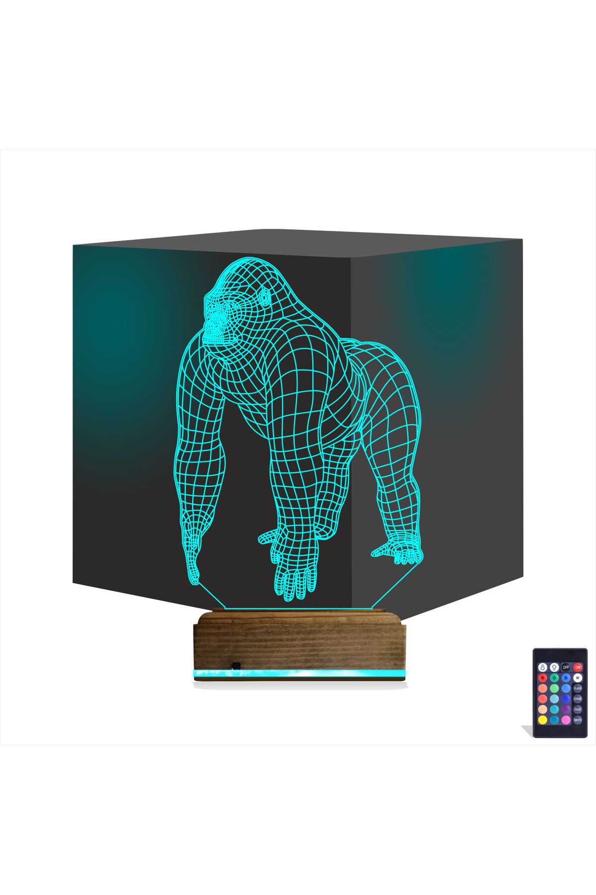 Kirppi 3d Lamba Goril Gorilla Masa Gece Lambası