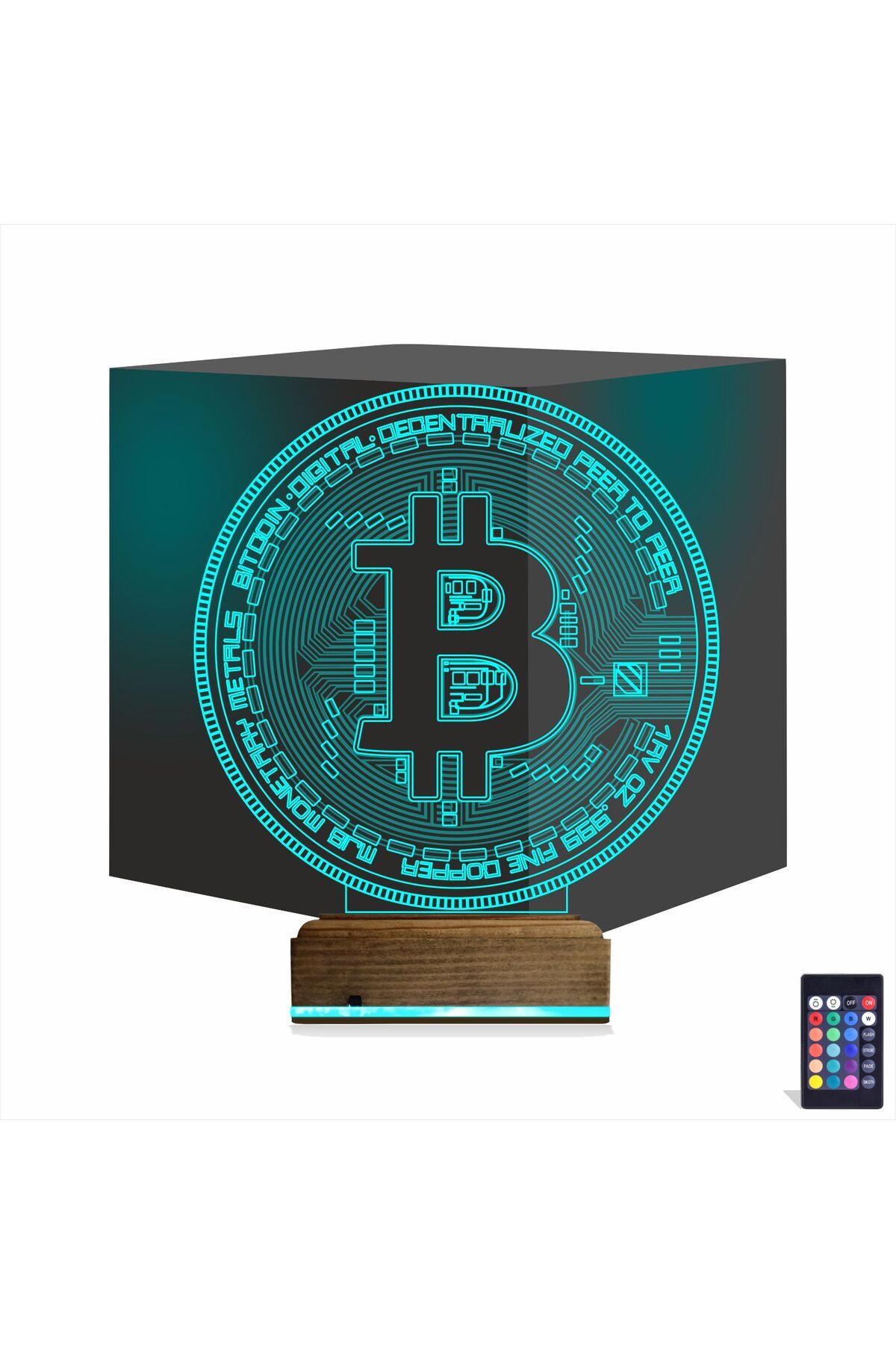 Kirppi 3d Lamba Crypto Bitcoin Btc Masa Gece Lambası