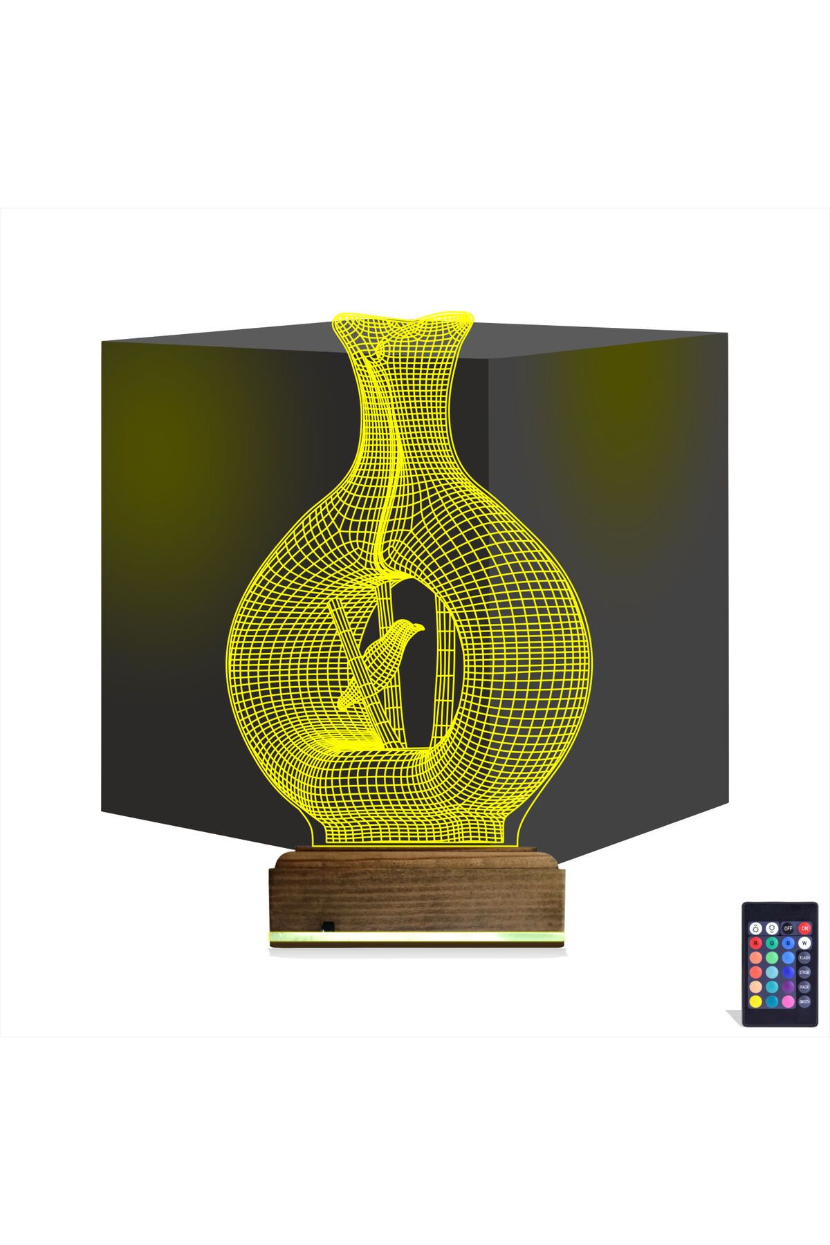 Kirppi 3d Lamba Minimalist Vazo Kuş Masa Gece Lambası