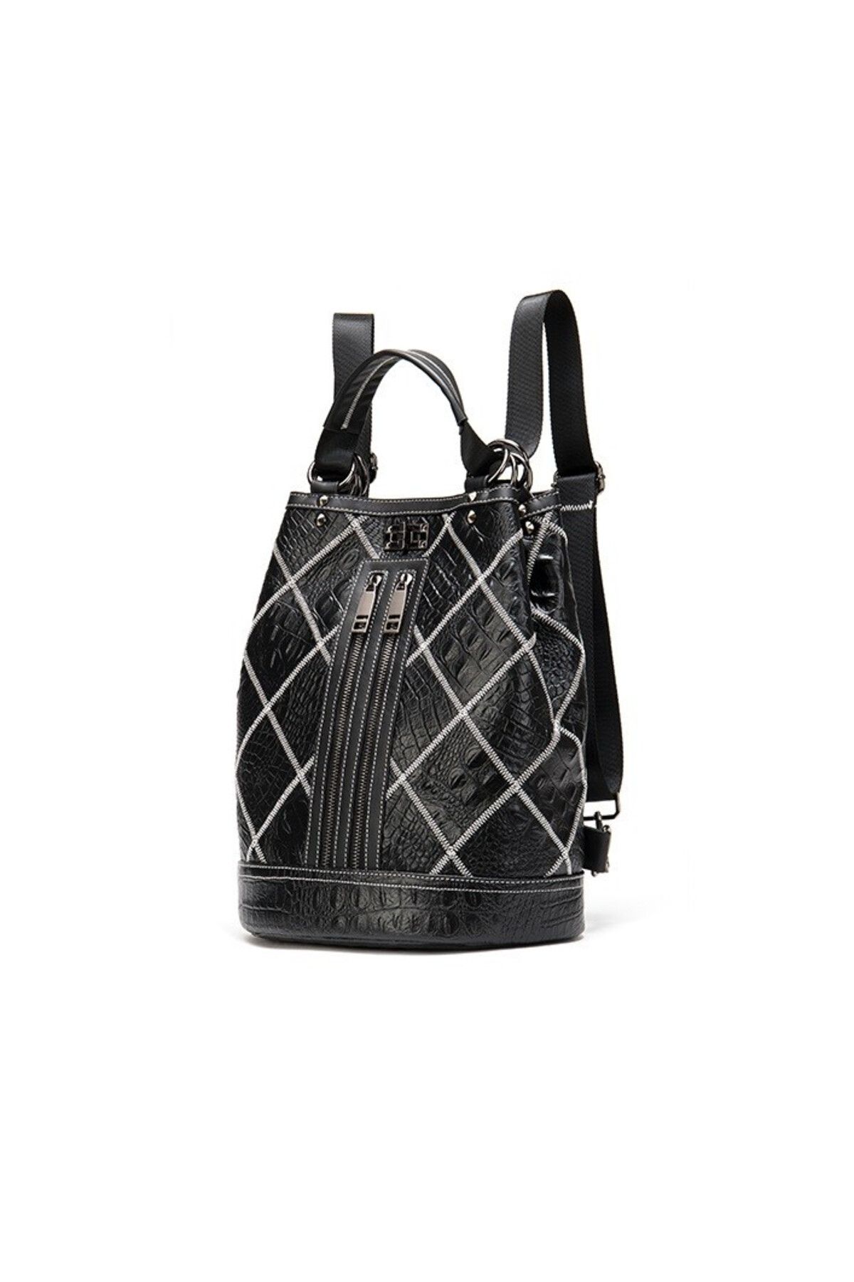 delis Rucsac Dama Rina Gt1039, Piele Naturala, Negru Femeie - One Size