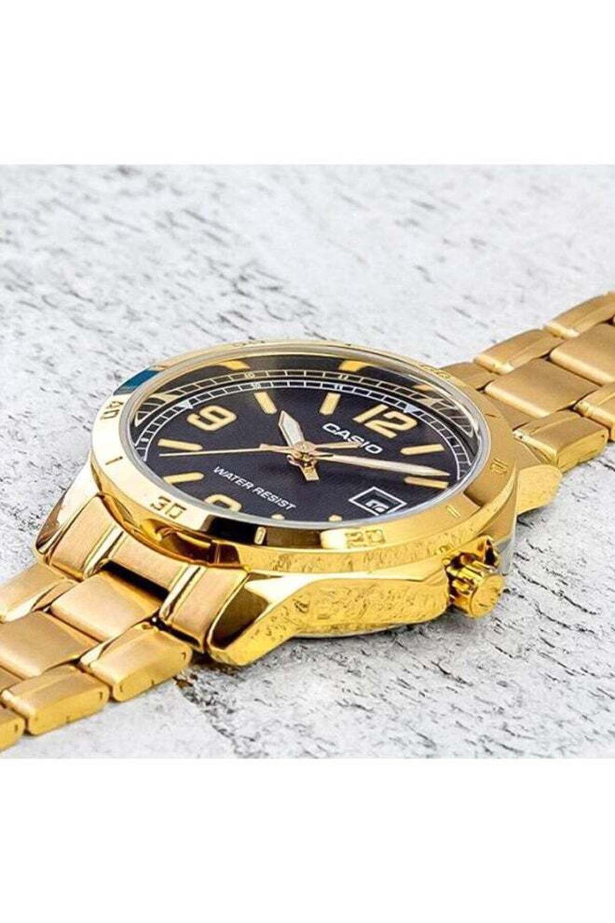 Casio-Casio Analog Couple Watch with Gold Hands MTP/LTP-V004G-1BUDF 5
