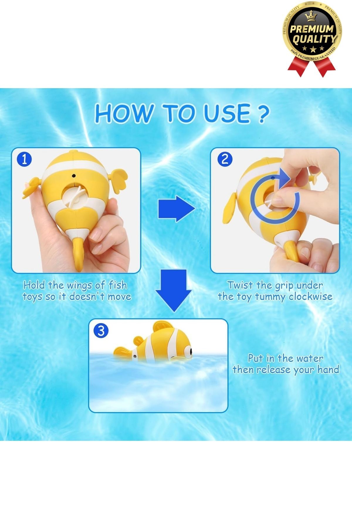 Svein Özel Üretim Banyo Arkadaşı Eğlenceli Bebek Çocuk Renkli Oyuncak Kurmalı Yüzen Hareketli Banyo Balığı fotoğrafı 5 (önizleme)