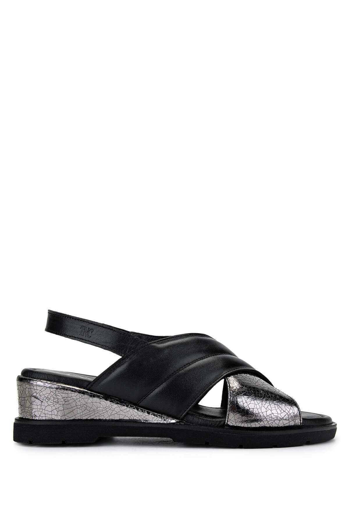 تامر تانجا صندل پاشنه بلند مشکی چرم اصل زنانه