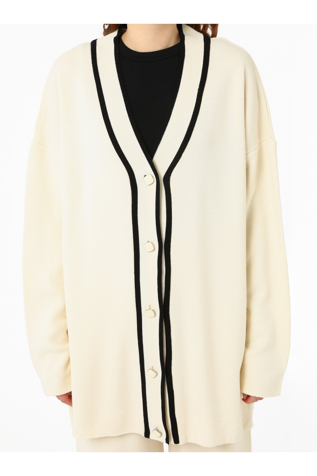 Refka-Knitwear Cardigan - Trouser Suit - Cream - Refka 3